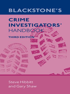 cover image of Blackstone's Crime Investigators' Handbook